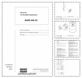 Atlas Copco XAHS 426 Portable Compressor Parts List