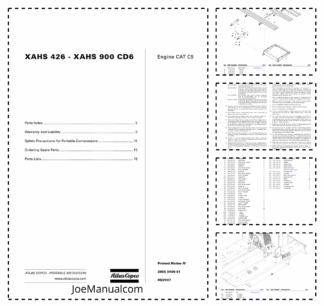 Atlas Copco XAHS 426 XAHS 900 CD6 Portable Compressor Parts List
