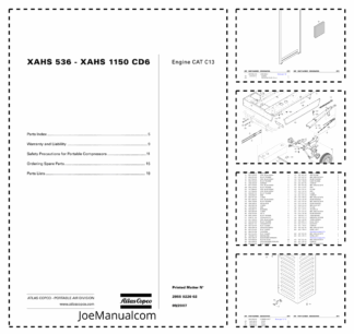 Atlas Copco XAHS 536 XAHS 1150 CD6 Portable Compressor Parts List