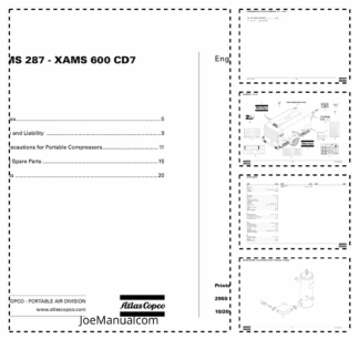 Atlas Copco XAMS 287 XAMS 600 CD7 Portable Compressor Parts List
