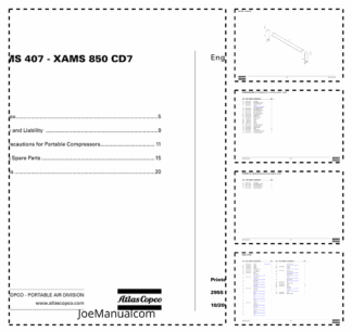 Atlas Copco XAMS 407 XAMS 850 CD7 Portable Compressor Parts List