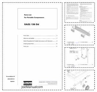 Atlas Copco XAS 136 DD Portable Compressors Parts List