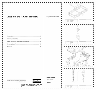 Atlas Copco XAS 57 DD XAS 110 DD7 Portable Compressors Parts List