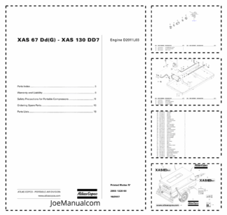 Atlas Copco XAS 67 DD XAS 130 DD7 Portable Compressors Parts List