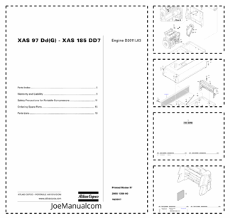 Atlas Copco XAS 97 DD XAS 185 DD7 Portable Compressors Parts List