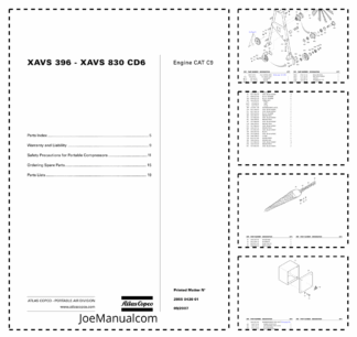 Atlas Copco XAVS 396 XAVS 830 CD6 Portable Compressors Parts List