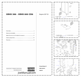 Atlas Copco XRHS 366 XRHS 800 Portable Compressors Parts List