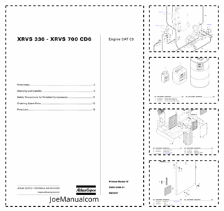 Atlas Copco XRVS 336 XRVS 700 CD6 Portable Compressor Parts List