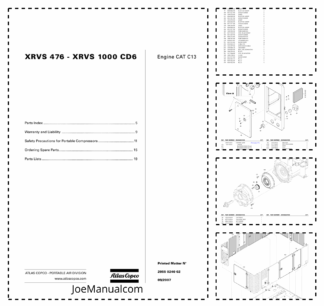 Atlas Copco XRVS 476 XRVS 1000 CD6 Portable Compressor Parts List
