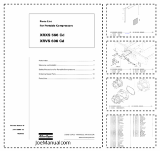 Atlas Copco XRXS 566 XRVS 606 Portable Compressor Parts List