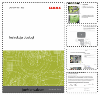 Claas Jaguar 930 940 950 960 970 980 Forage Harvester Operators Manual PL
