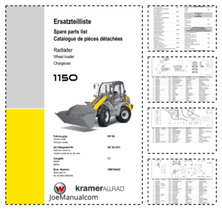 Kramer 1150 Wheel Loader Parts Catalog