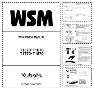 Kubota T1570 T1670 T1770 T1870 Lawn Tractors Workshop Manual
