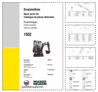 Wacker Neuson 1502RD Crawler Excavator Parts Catalog Rev 05-2010