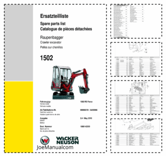 Wacker Neuson 1502RD Force Crawler Excavator Parts Catalog