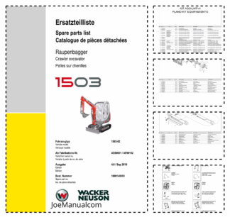 Wacker Neuson 1503 Crawler Excavator Parts Catalog Rev 3