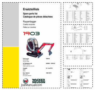 Wacker Neuson 1903 Crawler Excavator Parts Catalog Rev 3