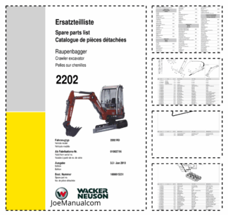 Wacker Neuson 2202RD Crawler Excavator Parts Catalog Rev 06-2010