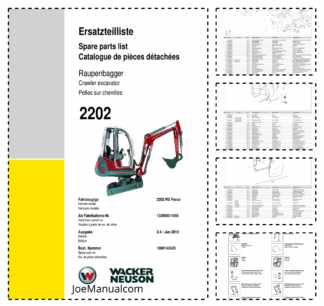 Wacker Neuson 2202RD Force Crawler Excavator Parts Catalog Rev 06-2010