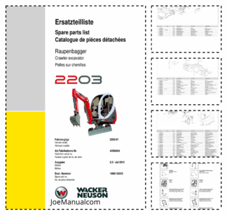 Wacker Neuson 2203 Crawler Excavator Parts Catalog Rev 2