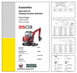 Wacker Neuson 2503 Crawler Excavator Parts Catalog Rev 2