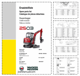Wacker Neuson 2503 Crawler Excavator Parts Catalog Rev 3