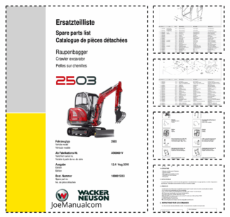 Wacker Neuson 2503 Crawler Excavator Parts Catalog