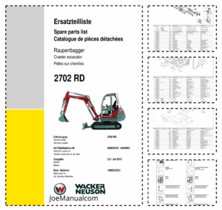 Wacker Neuson 2702RD Crawler Excavator Parts Catalog