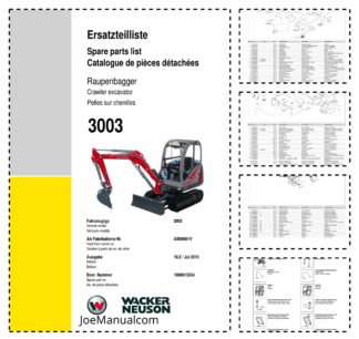 Wacker Neuson 3003 Crawler Excavator Parts Catalog