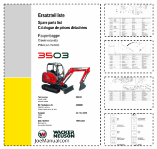 Wacker Neuson 3503 Crawler Excavator Parts Catalog Rev 2