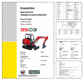 Wacker Neuson 3503 Crawler Excavator Parts Catalog Rev 3