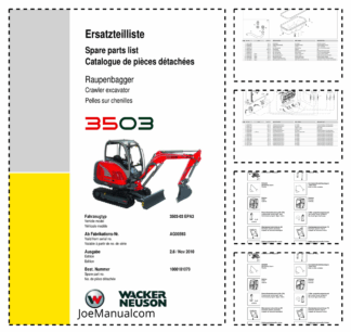 Wacker Neuson 3503 Crawler Excavator Parts Catalog Rev 4