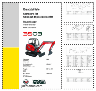 Wacker Neuson 3503 Crawler Excavator Parts Catalog