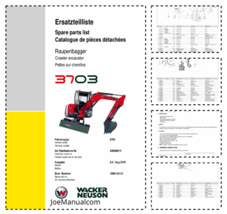 Wacker Neuson 3703 Crawler Excavator Parts Catalog