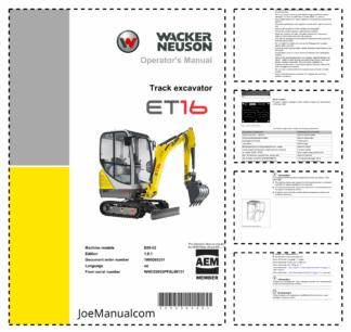 Wacker Neuson ET16 Mini Excavator Operators Manual