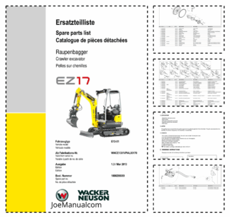 Wacker Neuson EZ17 Mini Excavator Parts Manual