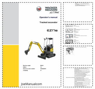 Wacker Neuson EZ17e Mini Excavator Operators Manual