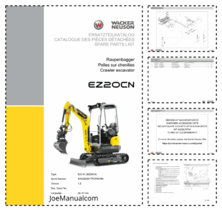 Wacker Neuson EZ20 Excavator Parts Manual