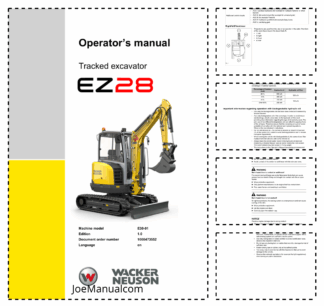 Wacker Neuson EZ28 Mini Excavator Operators Manual