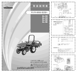 Yanmar Ke13 Ke14 Ke16 Ke18 Tractors Operators Manual