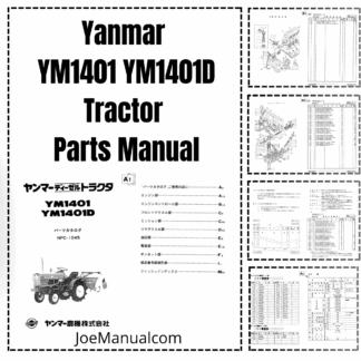 Yanmar YM1401 YM1401D Tractor Parts Manual