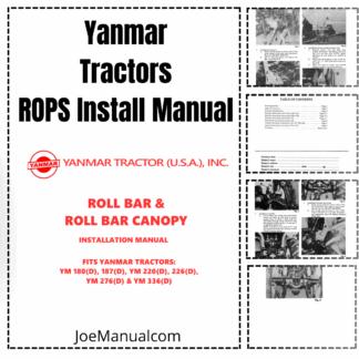 Yanmar YRB180 YRB187 YRB220 YRB226 YRB276 YRB336 Tractors ROPS Install Manual