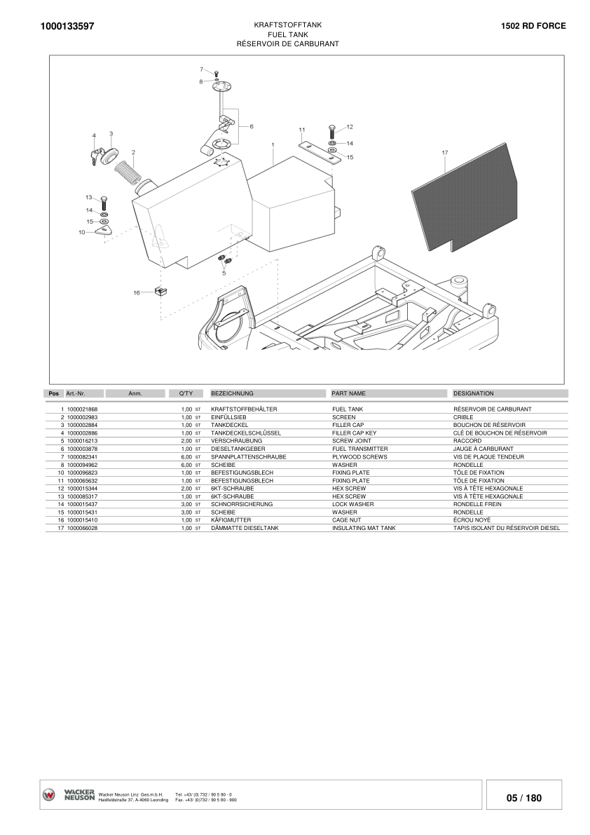 Wacker Neuson 1502RD Force Crawler Excavator Parts Catalog - Image 13