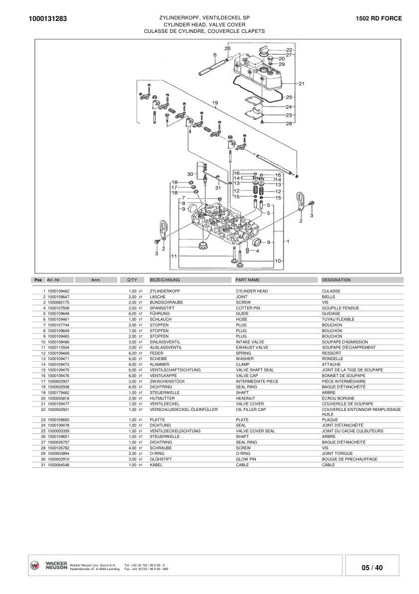Wacker Neuson 1502RD Force Crawler Excavator Parts Catalog - Image 12