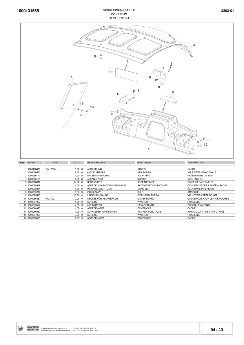Wacker Neuson 2203 Crawler Excavator Parts Catalog Rev 2 - Image 11