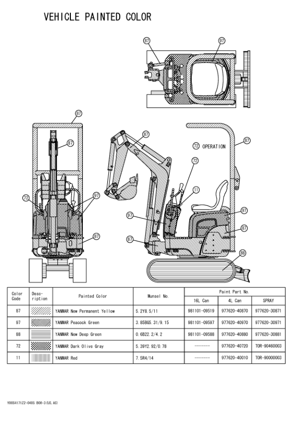 Yanmar B08-3 US AS Excavator Parts Catalog Wiring Diagram - Image 12