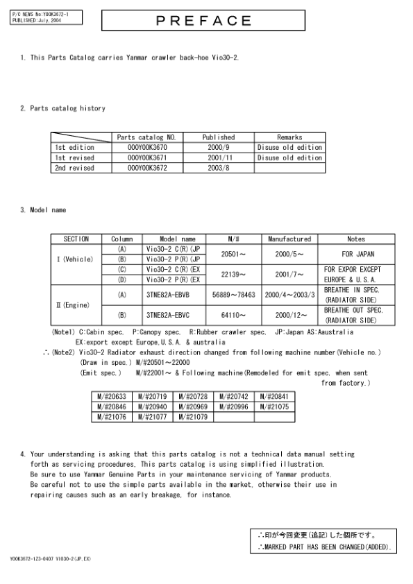 Yanmar VIO30-2 Excavator Parts Manual Wiring Diagram - Image 2
