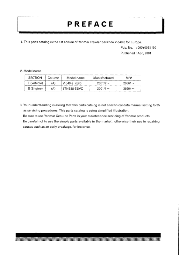 Yanmar VIO40-2 Excavator Parts Manual Wiring Diagram - Image 2