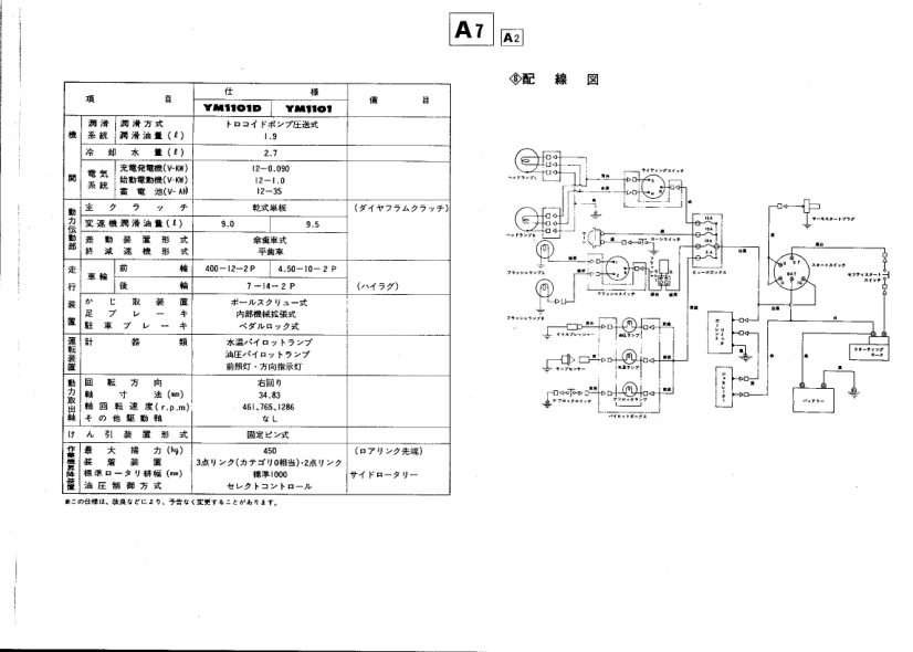 Yanmar YM1101 Tractor Parts Manual - Image 8