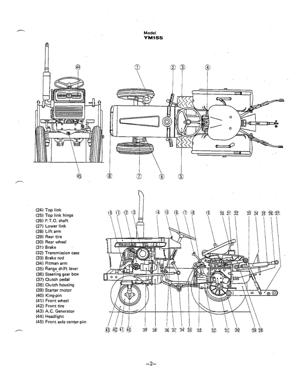 Yanmar YM135 YM155 Tractors Service Manual - Image 7